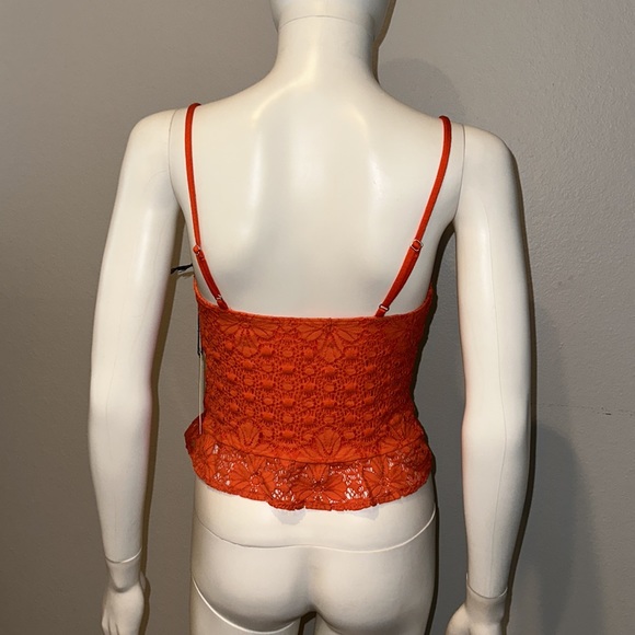 NIGHTCAP *Sunflower* lace corset cami top in Sunset orange XS S - Picture 6 of 10